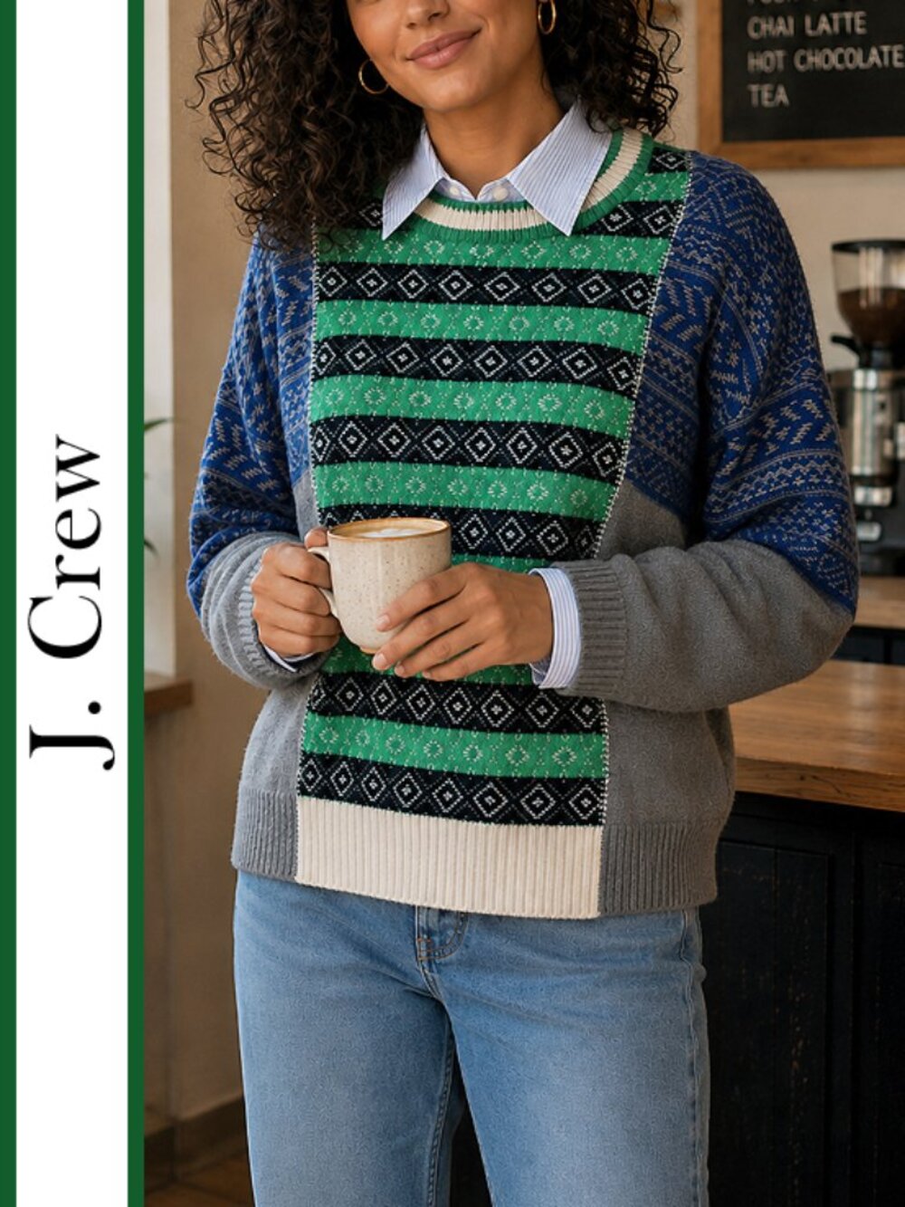 J. CrewXThe Reeds | Multi Fair Isle Crewneck Sweater